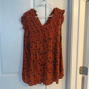 Old Navy Floral Orange Sleeveless Top